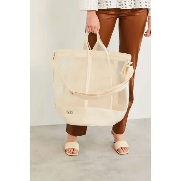 NWT Beis Phat Sack Extra Large Mesh Tote in Beige - LIMITED EDITION - Picture 1 of 11
